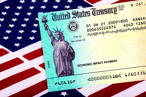 Treasury Government Stimulus Check Amerikaanse Fla — Stockfoto