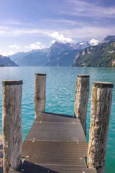 Sunny Day Brunnen Lake Uri Swiss Alps — Stock Photo, Image