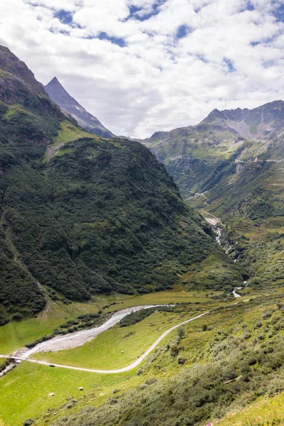Route Haute Montagne Travers Col Susten Dans Les Alpes Suisses — Photo