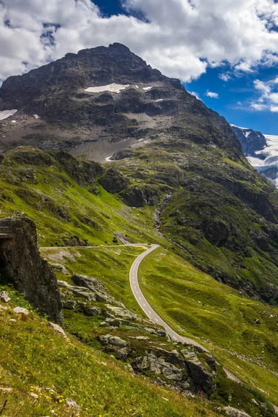 Carretera Alta Montaña Través Del Paso Susten Los Alpes Suizos — Foto de Stock