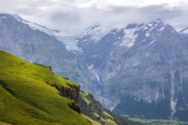 The Grindewald Valley and mountain pastures in Switzerland 