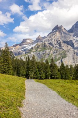 İsviçre 'deki Kandersteg Vadisi ve dağ otlakları 