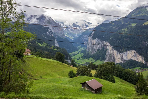 Verão Vila Wengen Lauterbrunnen Valley Suíça — Fotografia de Stock