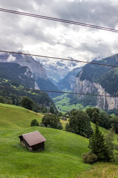 Verão Vila Wengen Lauterbrunnen Valley Suíça — Fotografia de Stock