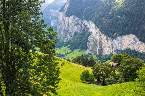 Verão Aldeia Wengen Lauterbrunnen Valley Suíça — Fotografia de Stock