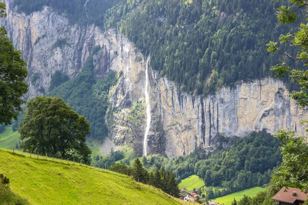 Verano Aldea Wengen Valle Lauterbrunnen Suiza —  Fotos de Stock