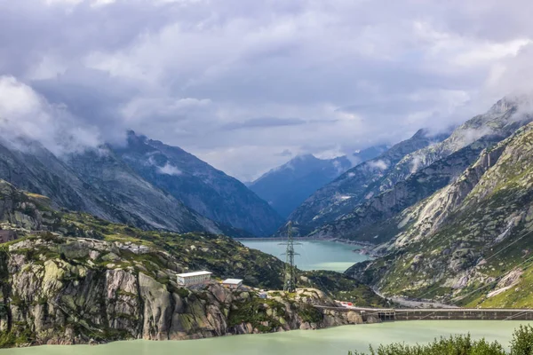 Nubes Sobre Paso Grimsel Lago Suiza —  Fotos de Stock