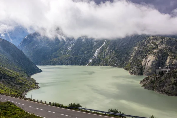 Clouds Grimsel Pass Lake Switzerland — Stock Photo, Image