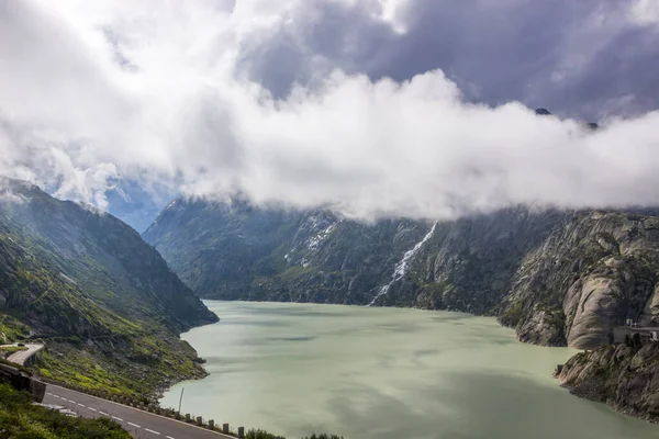 Clouds Grimsel Pass Lake Switzerland — Stock Photo, Image