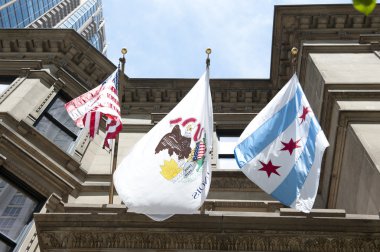 Illinois devlet amblemi ve Chicago bayrağı