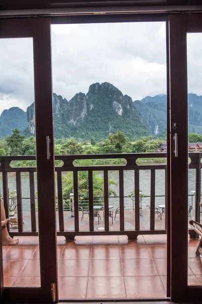 Vang Vieng otel Stok Resim