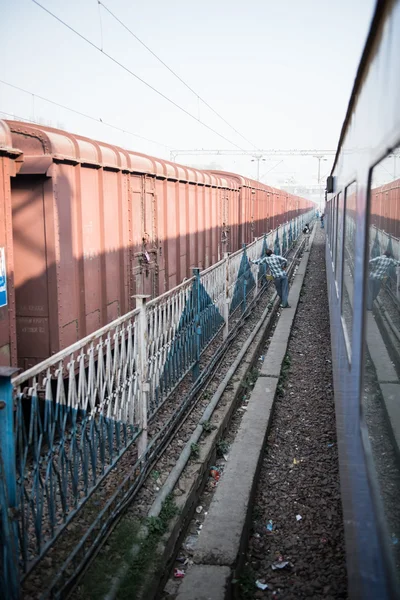 铁路轨道在德里 — 图库照片