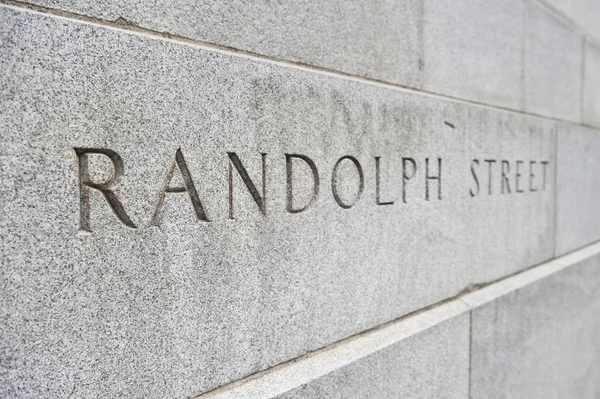 Street Name Carved on Wall — Stock Photo, Image