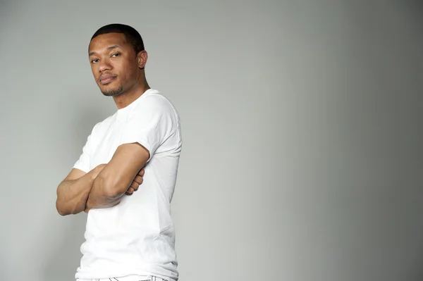 Trendy Black Male Wearing White — Stock Photo, Image