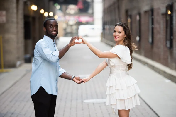 Young couple celebrating their love — Stok fotoğraf