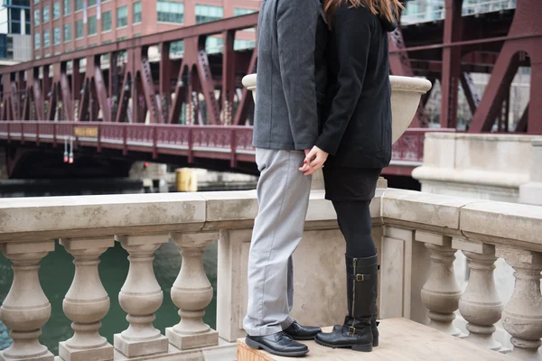 Happy engaged couple outdoors — Stock Photo, Image