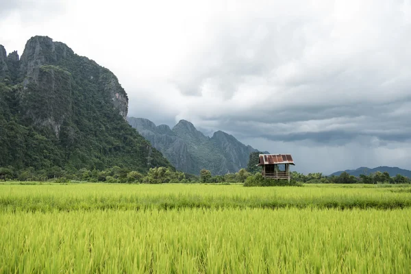 Vang Vieng za slunečného rána — Stock fotografie