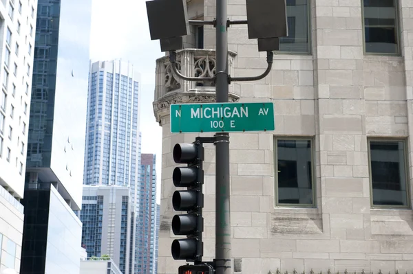 Michigan Ave Sokak İşareti — Stok fotoğraf