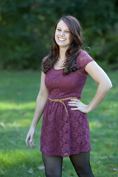 Happy Young Girl Outdoors — Stock Photo, Image