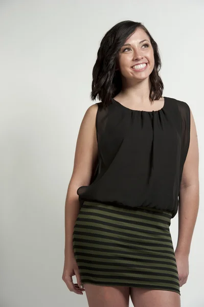 Happy Girl On White — Stock Photo, Image