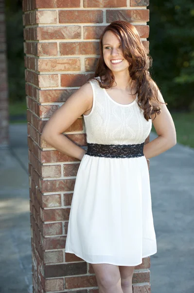 Happy Young Brunette — Stock Photo, Image