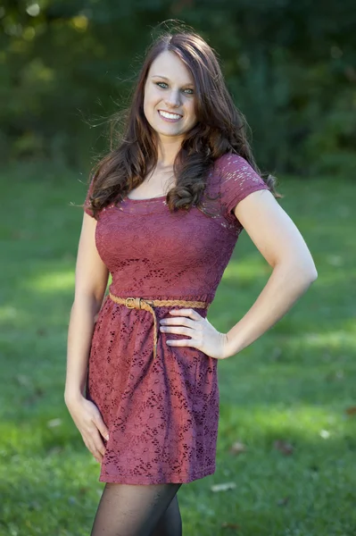 Happy Young Girl Outdoors — Stock Photo, Image