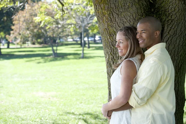 Happy Young Interracial Couple — Stock Photo, Image