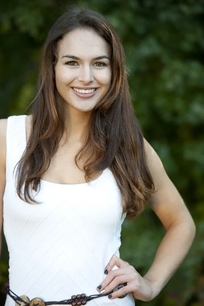 Happy Young Girl Outdoors — Stock Photo, Image