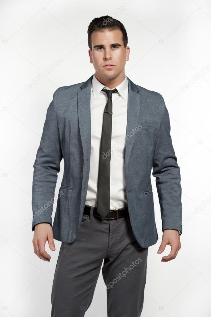 Fit White Lifestyle Male Model In Fashionable Suit