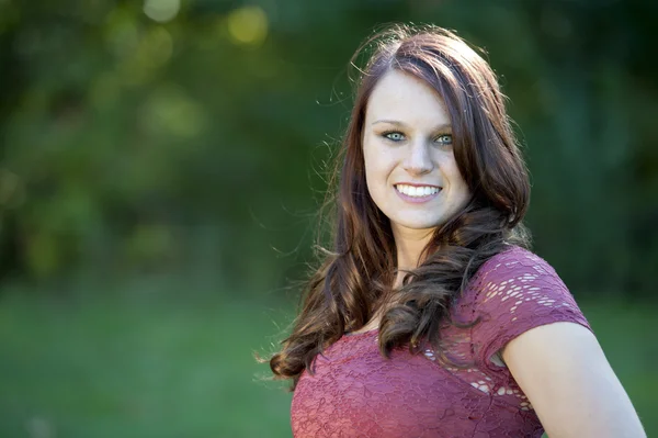 Happy Young Girl Outdoors — Stock Photo, Image