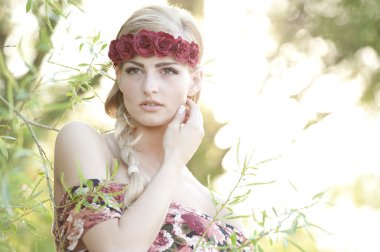 Blonde in Flower Crown