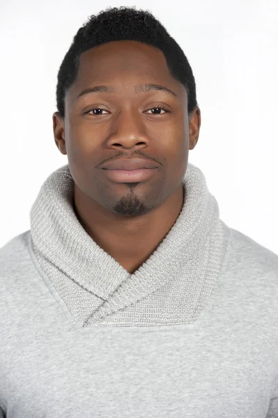 African American Male in Gray Sweater — Stok Foto