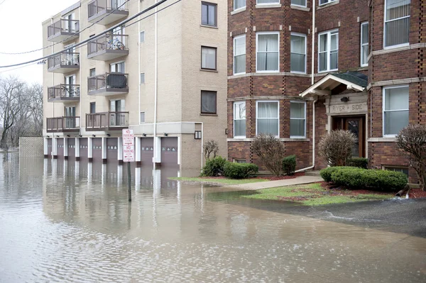 Maisons inondées À l'extérieur — Photo