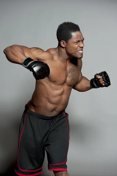 African American male boxing — Stock Photo, Image