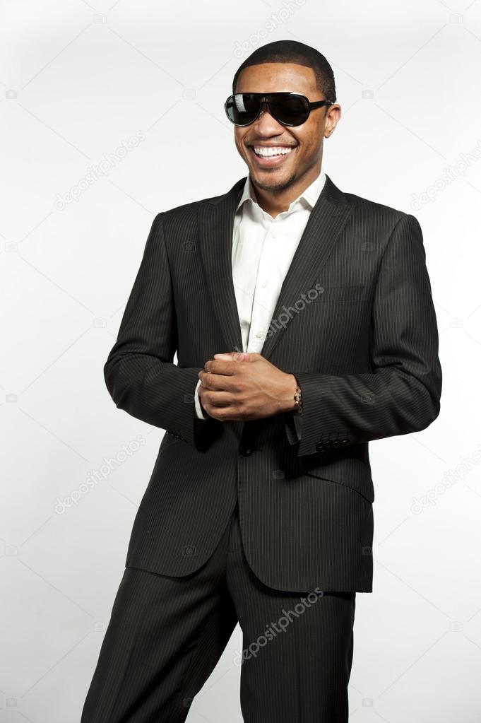 Happy Hip and Trendy Formal Black Male