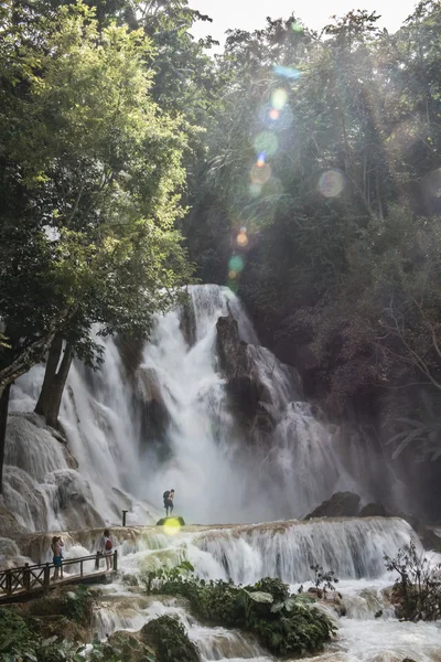 Kuang Si Falls On A Sunny Day — Stock fotografie