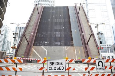 Closed Bridge on Chicago River clipart