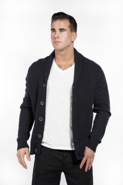 Kazaklı beyaz atletik erkek