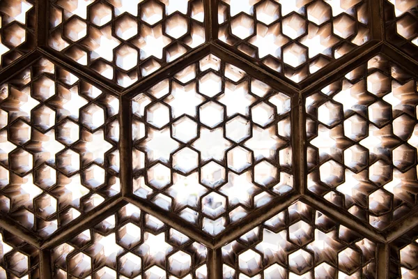 Latticed Windows in Amber Palace — Stock Fotó