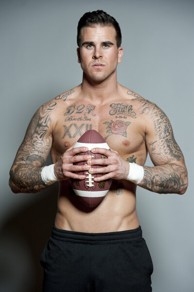 White Male Football Player