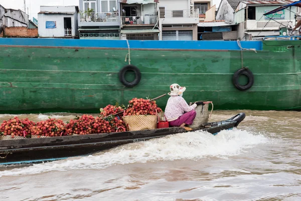 Fruit Vendor in Cai Be — Stock Photo, Image