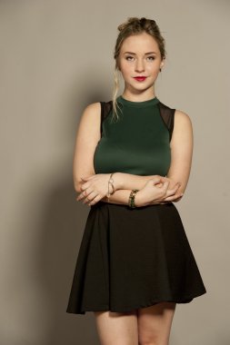 Busty muhteşem genç sarışın