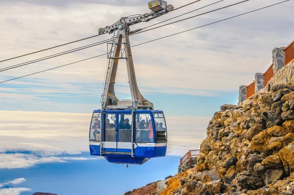 Funicular, plano inclinado, acantilado ferroviario a la cima del volcán Teide en Tenerife, España — Foto de Stock