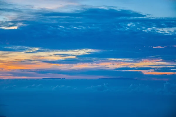 Puesta de sol con islas canarias, vista desde el volcán Teide — Foto de Stock