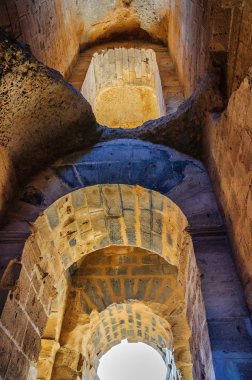 En büyük Kolezyum Kuzey Afrika harabelerde arch. El Jem, Tunus, Unesco