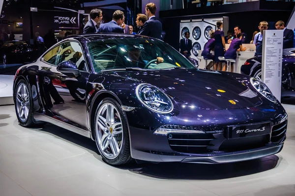 MOSCOW, RUSSIA - AUG 2012: PORSCHE 911 CARRERA S COUPE 991 presented as world premiere at the 16th MIAS (Moscow International Automobile Salon) on August 30, 2012 in Moscow, Russia — Φωτογραφία Αρχείου