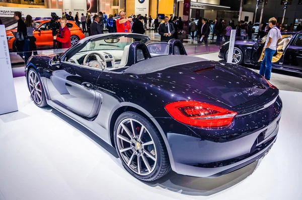 MOSCOW, RUSSIA - AUG 2012: PORSCHE BOXSTER S 981 presented as world premiere at the 16th MIAS (Moscow International Automobile Salon) on August 30, 2012 in Moscow, Russia — Φωτογραφία Αρχείου
