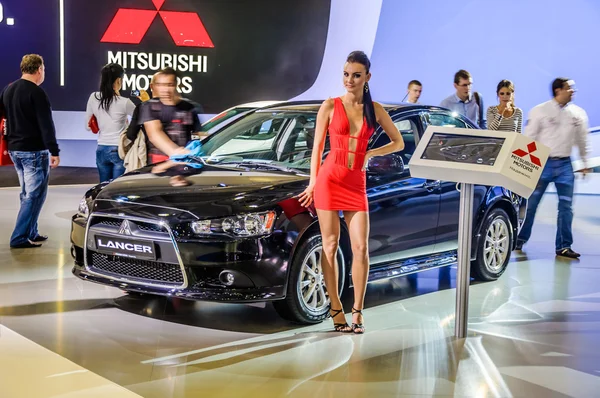 MOSCOW, RUSSIA - AUG 2012: MITSUBISHI LANCER X presented as world premiere at the 16th MIAS Moscow International Automobile Salon on August 30, 2012 in Moscow, Russia — Stock Photo, Image