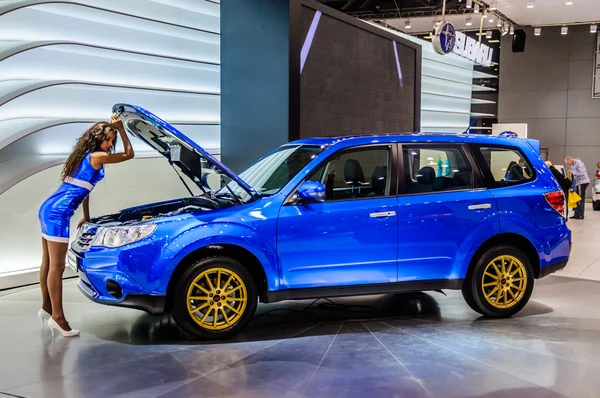 MOSCOW, RUSSIA - AUG 2012: SUBARU FORESTER 4TH GENERATION presented as world premiere at the 16th MIAS Moscow International Automobile Salon on August 30, 2012 in Moscow, Russia — Stock Photo, Image