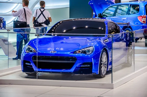 MOSCOW, RUSSIA - AUG 2012: SUBARU BRZ presented as world premiere at the 16th MIAS Moscow International Automobile Salon on August 30, 2012 in Moscow, Russia — Zdjęcie stockowe